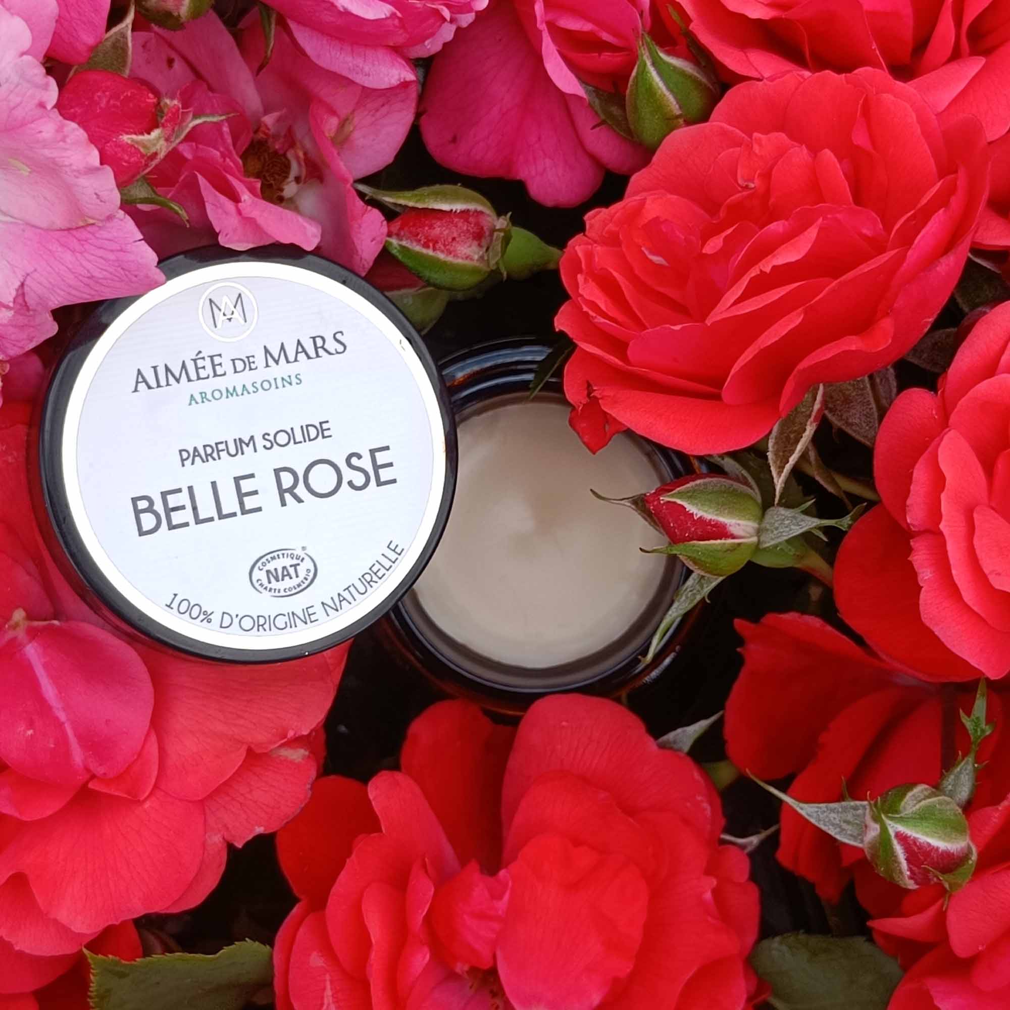 Parfum Solide 100% Naturel à la rose Bio Sans Alcool Belle Rose