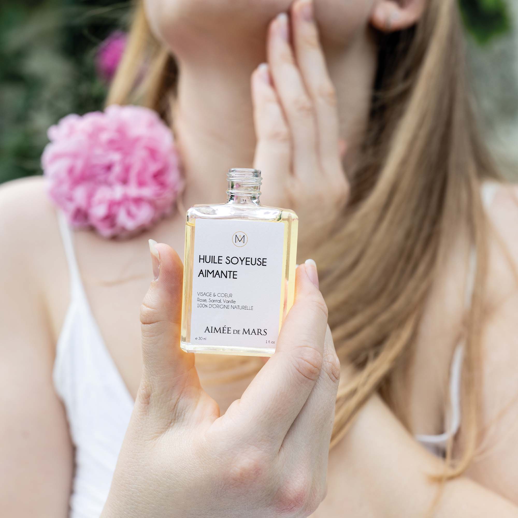 Huile Soin Visage à la rose Naturelle